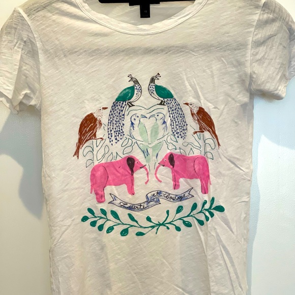 J. Crew Tops - JCrew excellent condition T w/ elephant print, XS